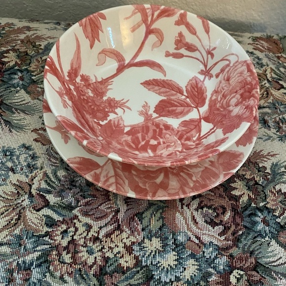 Royal Stafford Transferware Salad Bowl & Plate Set in Spring Floral Botanical - Picture 12 of 15